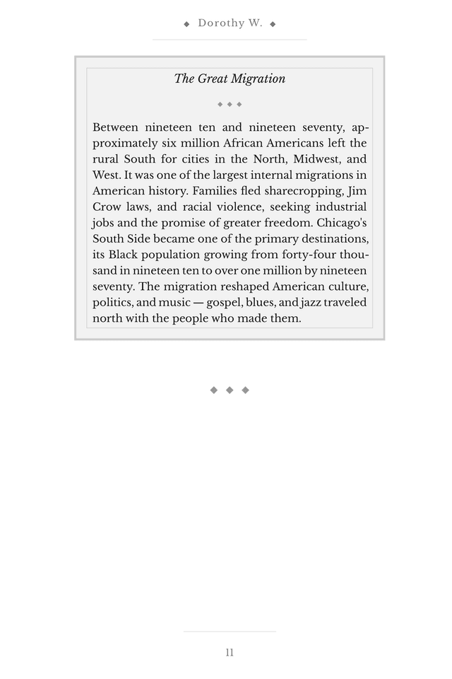 Page 3 from Dorothy W.'s biography