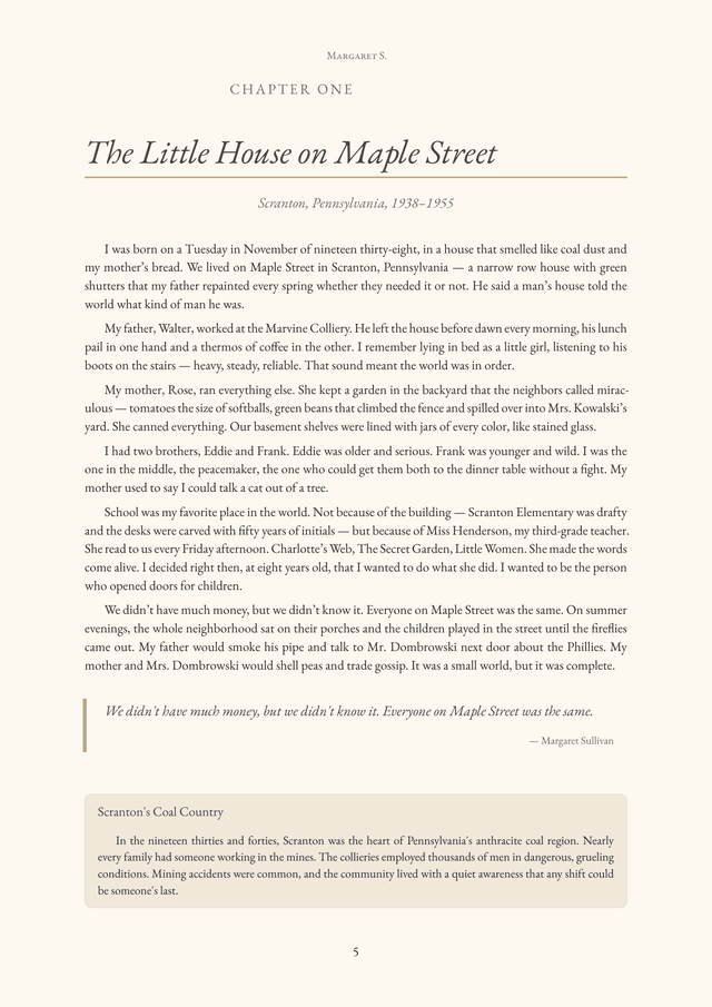 Page 3 from a sample biography