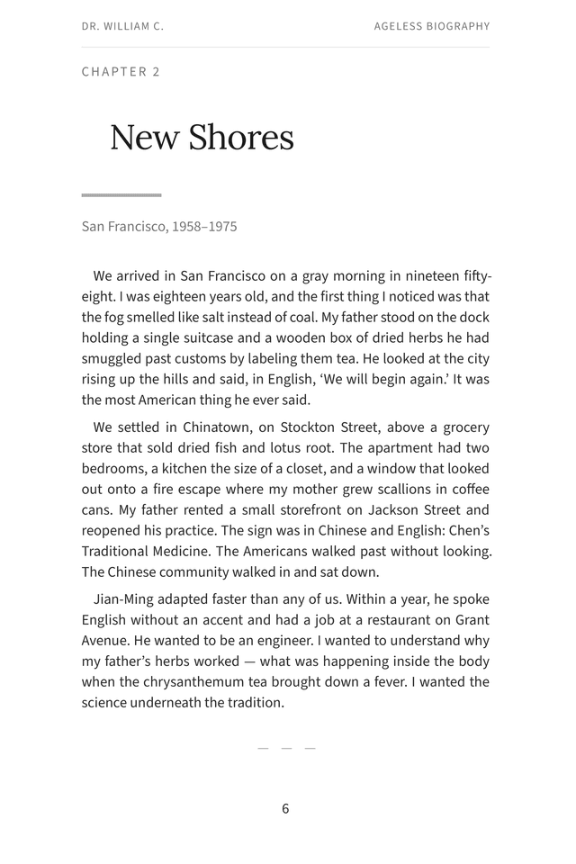 Page 2 from Dr. William C.'s biography