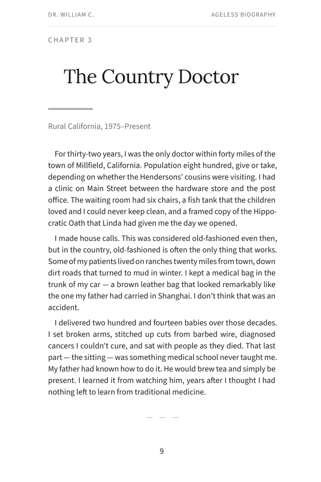 Page 3 from Dr. William C.'s biography