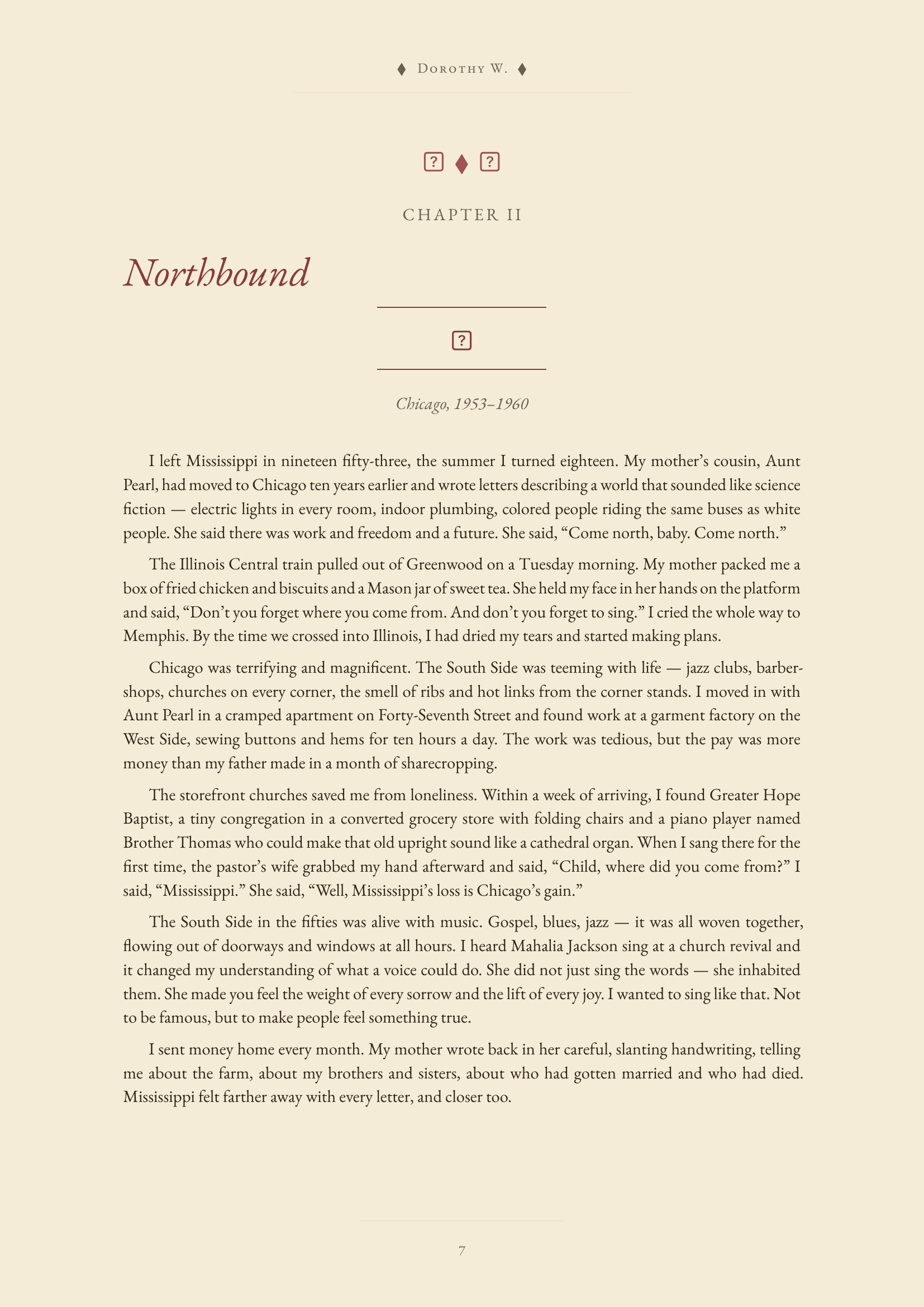 Chapter Two — Dorothy W.'s biography