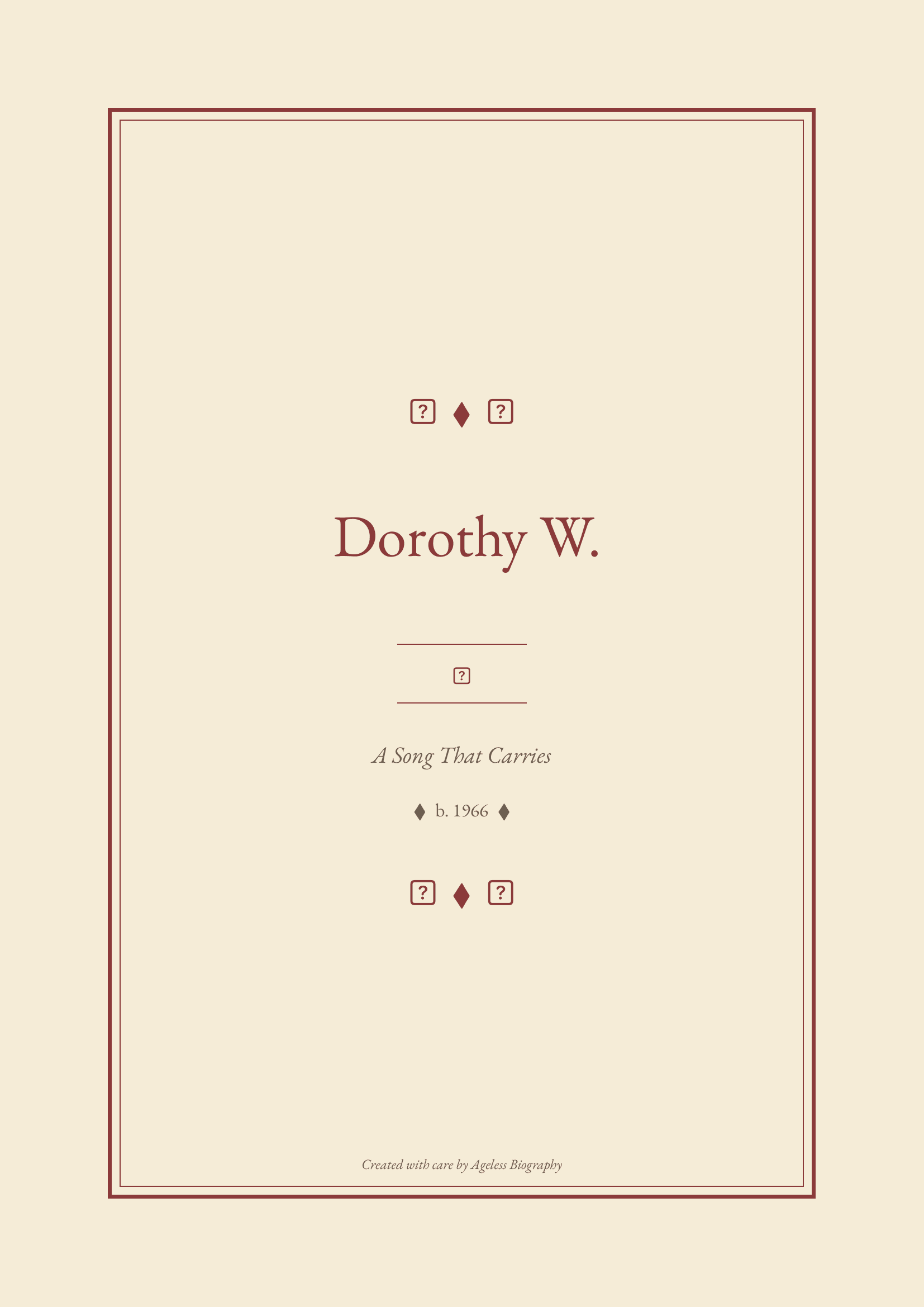 Cover — Dorothy W.'s biography