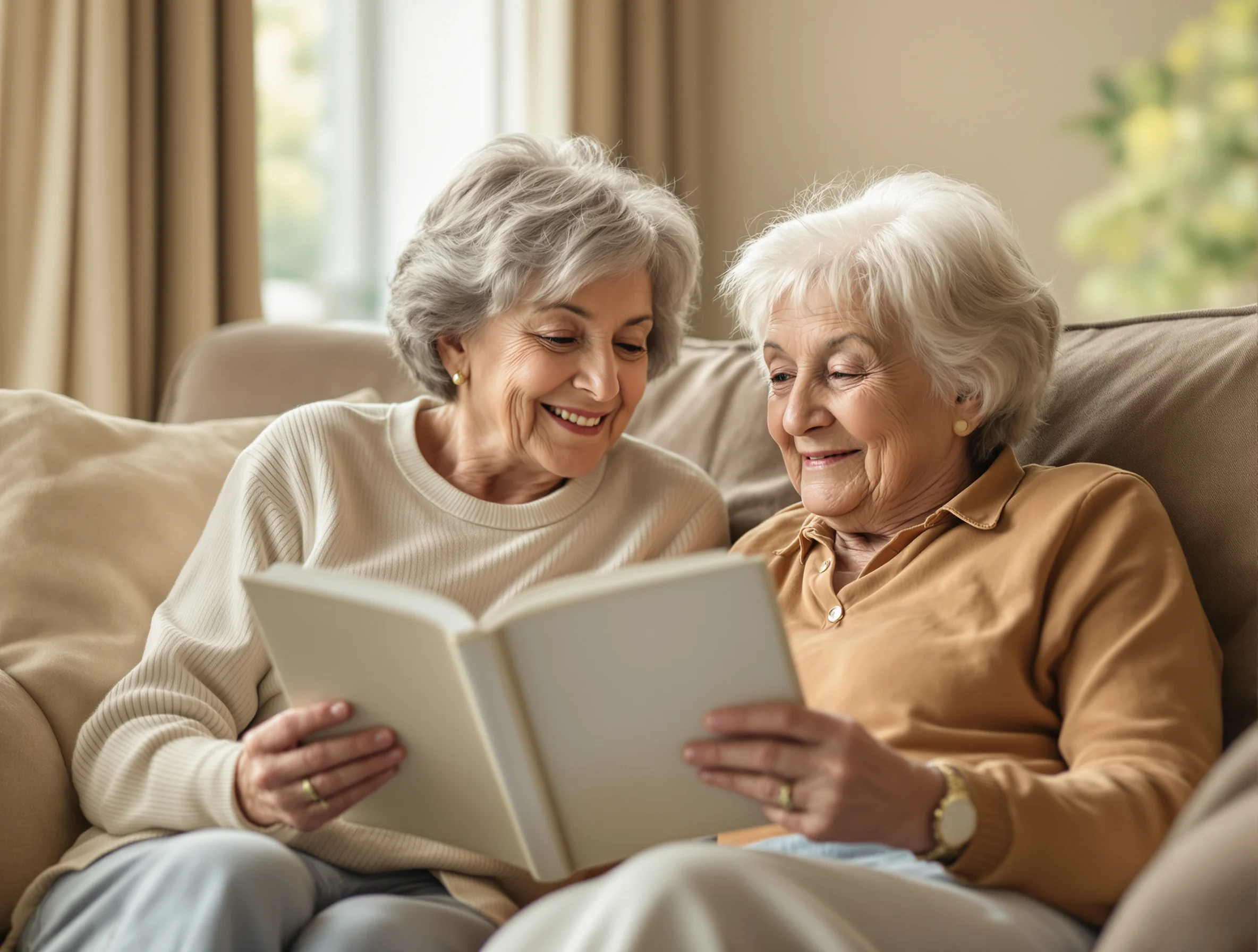 Family sharing stories together